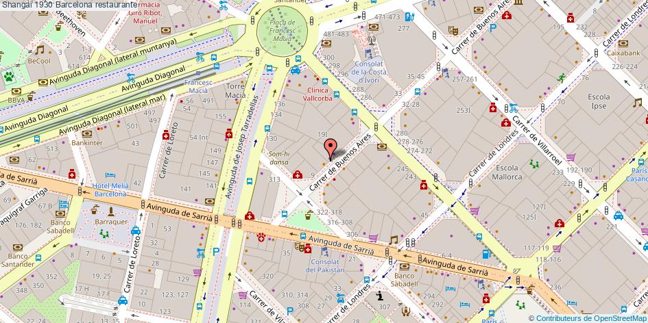 mapa Shangai 1930 restaurante Barcelona