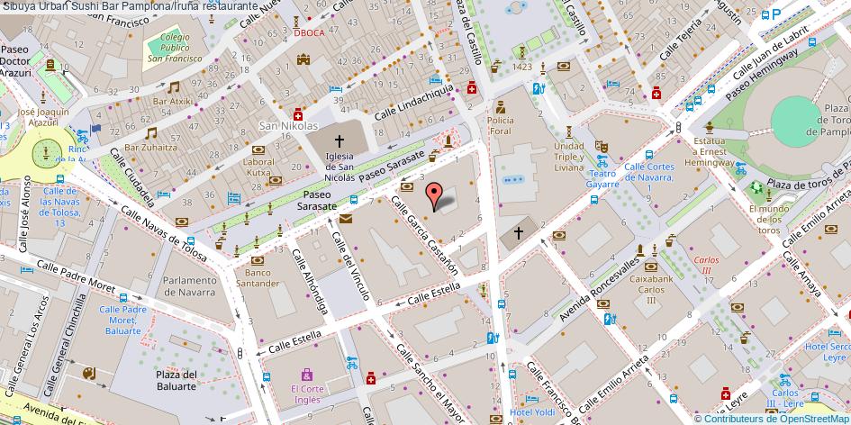 mapa Sibuya Urban Sushi Bar restaurante Pamplona/Iruña