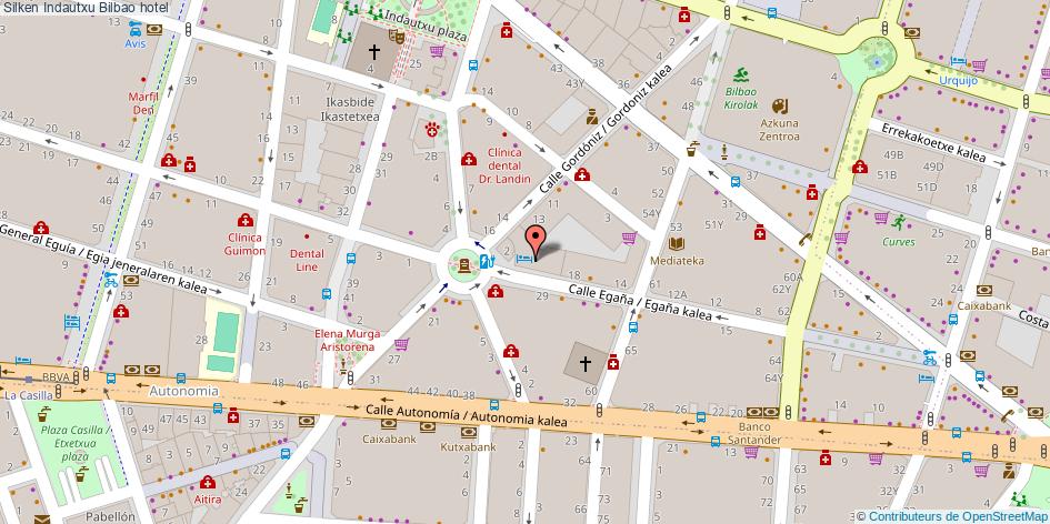 mapa Silken Indautxu hotel Bilbao
