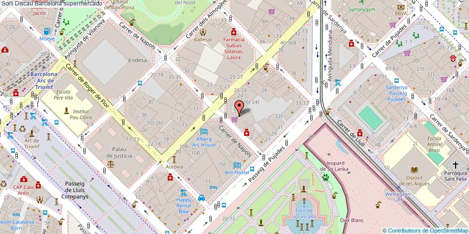 mapa Sorli Discau supermercado Barcelona