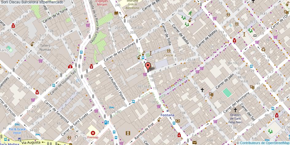 mapa Sorli Discau supermercado Barcelona