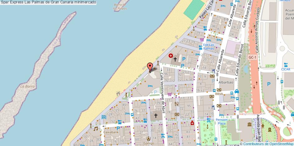 mapa Spar Express minimercado Las Palmas de Gran Canaria