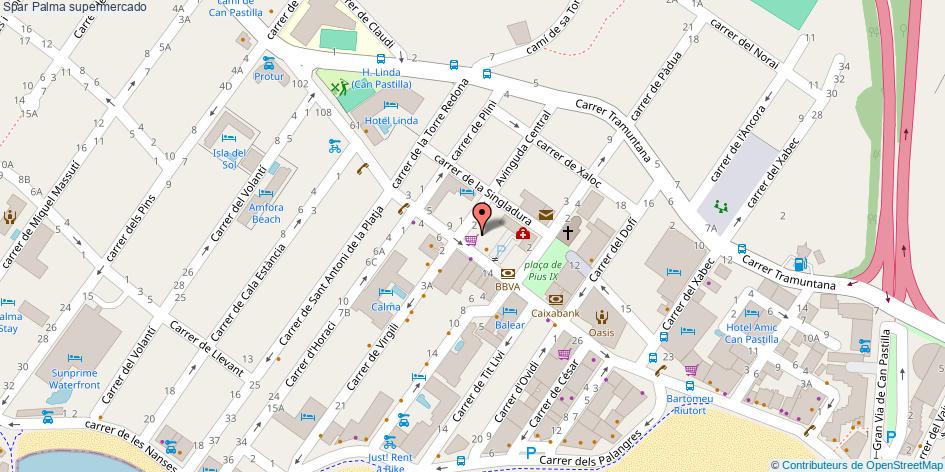 mapa Spar supermercado Palma