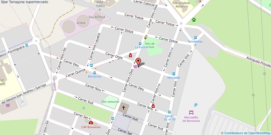 mapa Spar supermercado Tarragona