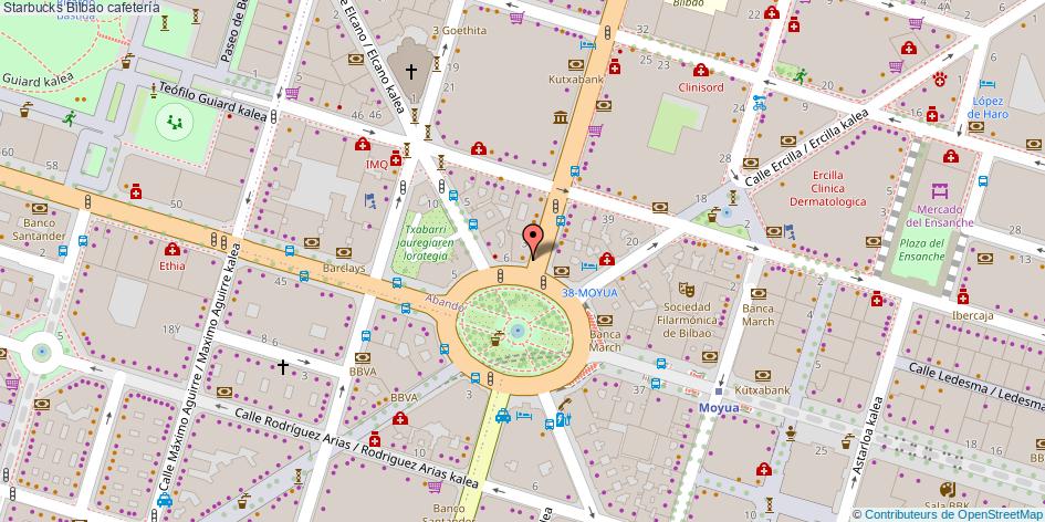 mapa Starbucks cafetería Bilbao