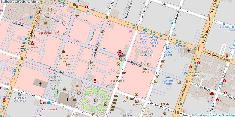 mapa Starbucks cafetería Córdoba