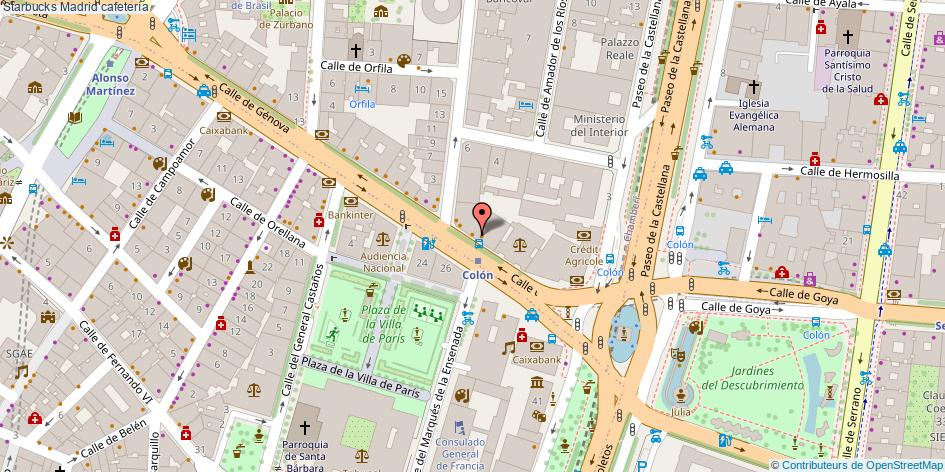 mapa Starbucks cafetería Madrid