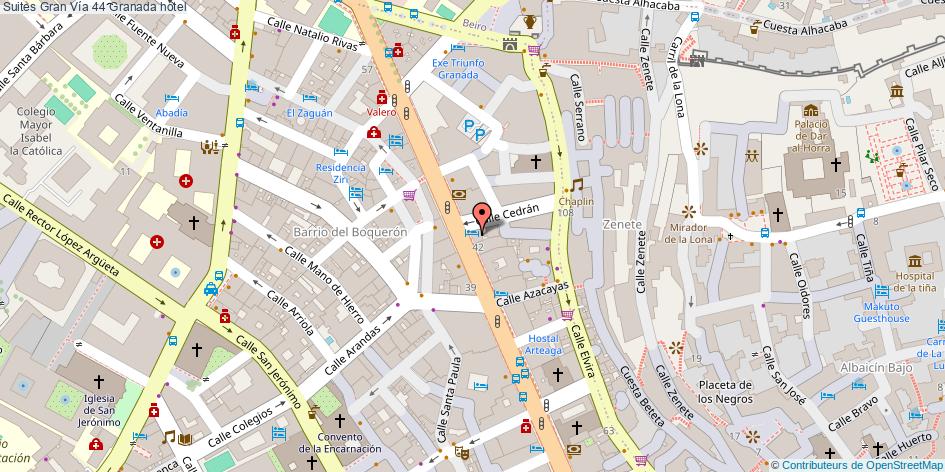 mapa Suites Gran Vía 44 hotel Granada