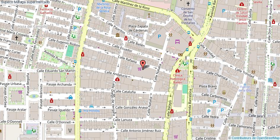 mapa Supeco supermercado Málaga