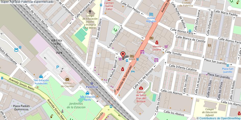 mapa Súper Agropal supermercado Palencia