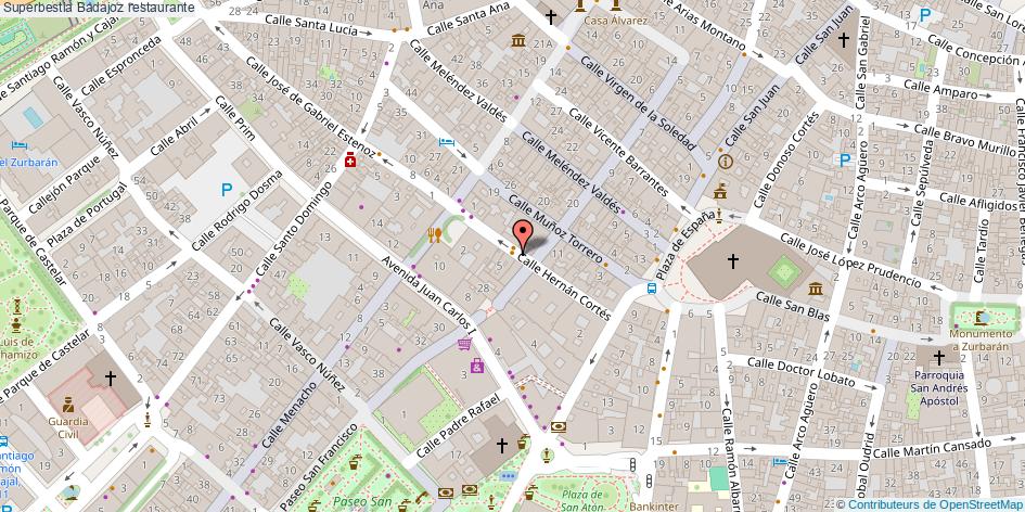 mapa Superbestia restaurante Badajoz