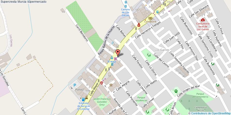 mapa Supercresta supermercado Murcia