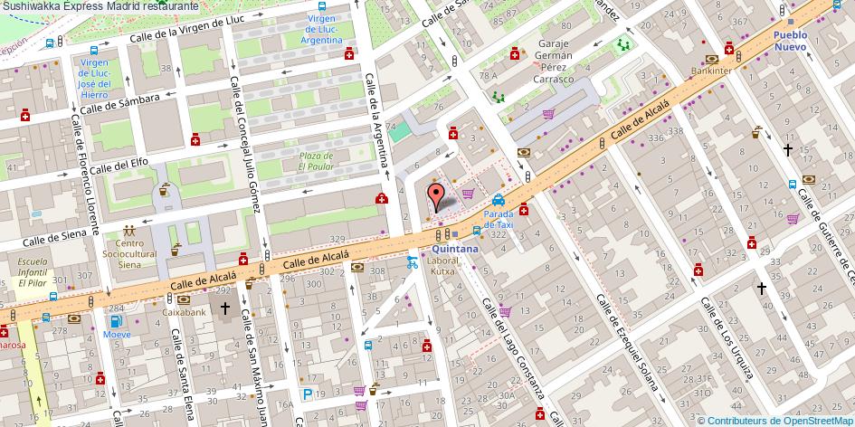 mapa Sushiwakka Express restaurante Madrid
