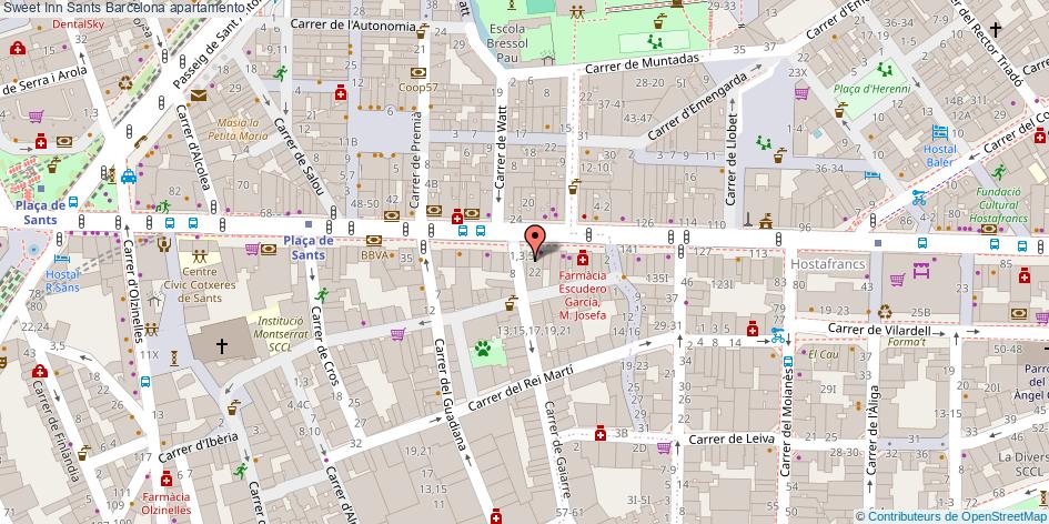 mapa Sweet Inn Sants apartamento Barcelona