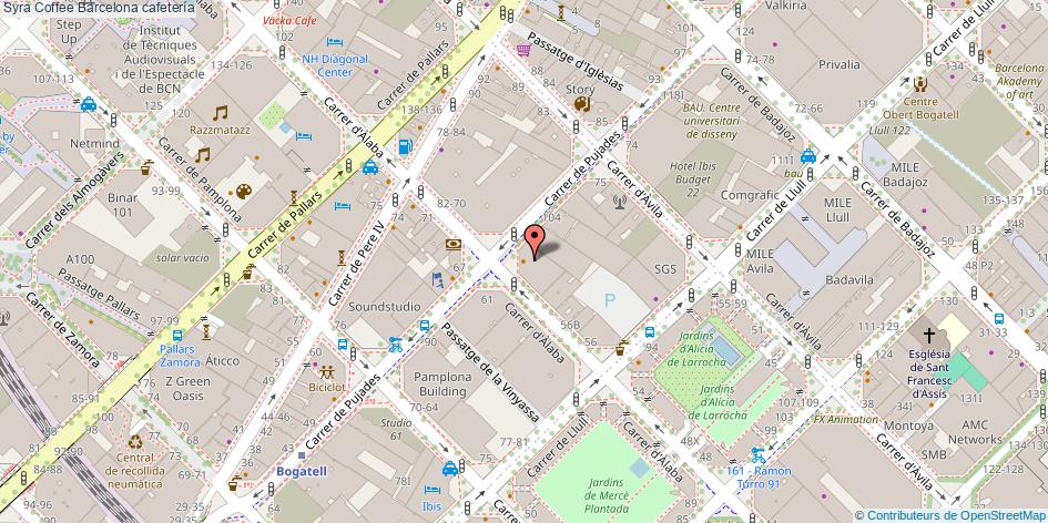 mapa Syra Coffee cafetería Barcelona