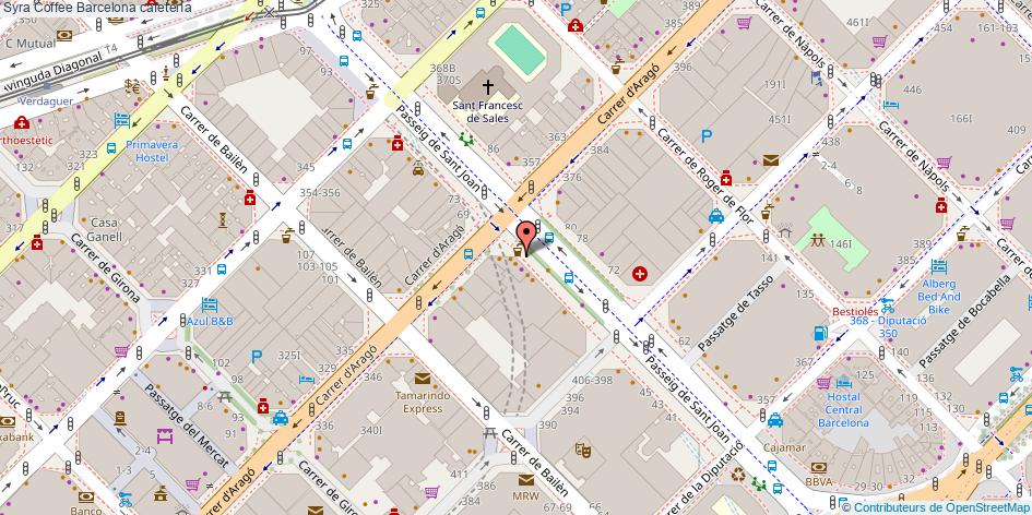 mapa Syra Coffee cafetería Barcelona