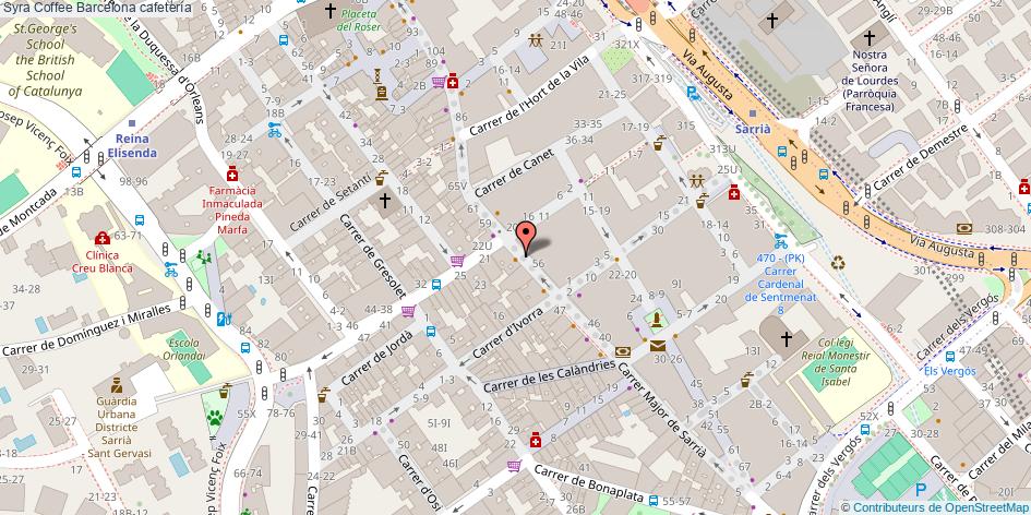 mapa Syra Coffee cafetería Barcelona