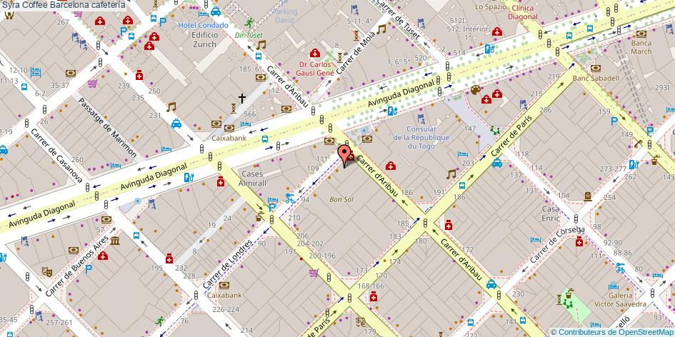 mapa Syra Coffee cafetería Barcelona