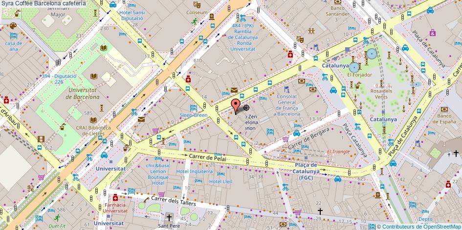 mapa Syra Coffee cafetería Barcelona