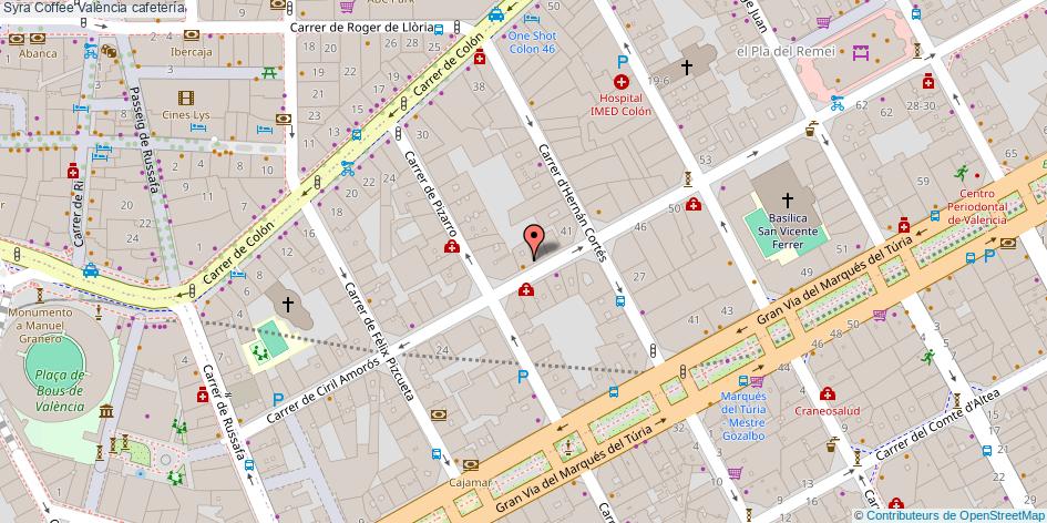 mapa Syra Coffee cafetería València