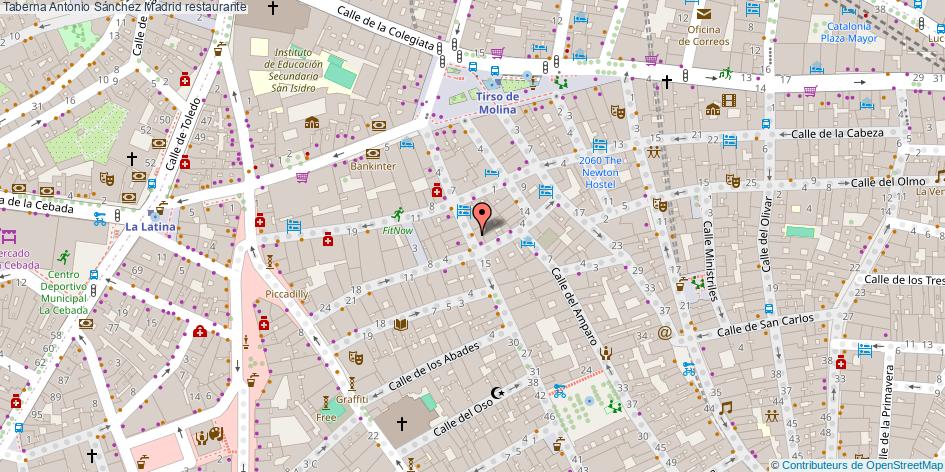 mapa Taberna Antonio Sánchez restaurante Madrid