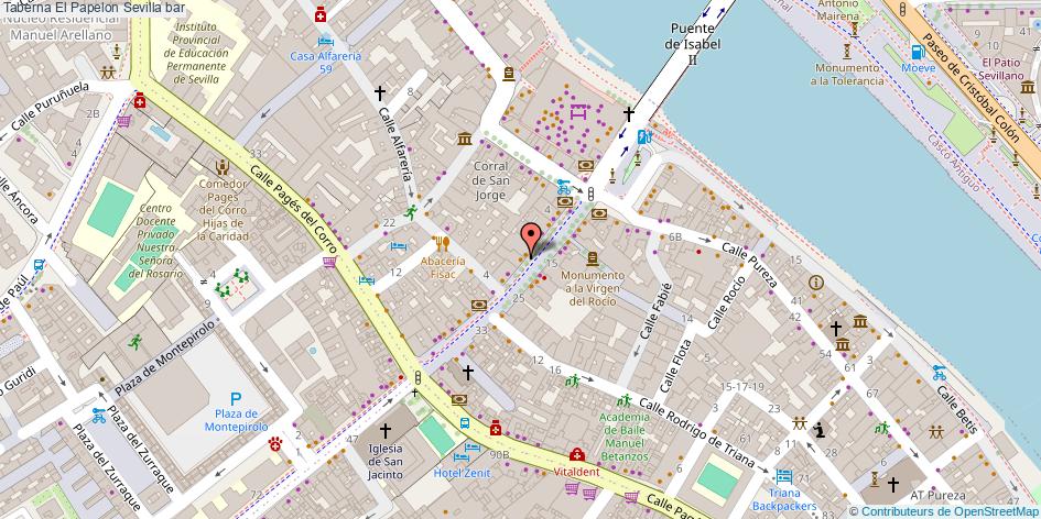 mapa Taberna El Papelon bar Sevilla