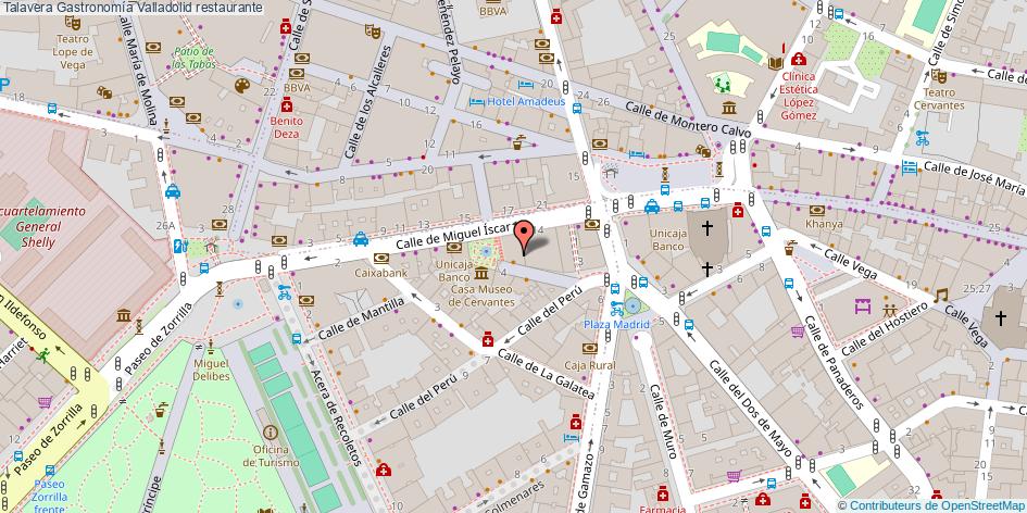 mapa Talavera Gastronomía restaurante Valladolid