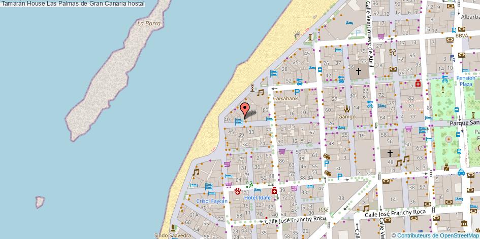 mapa Tamarán House hostal Las Palmas de Gran Canaria