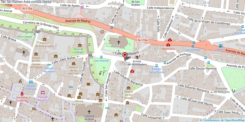 mapa Tan Tan Ramen comida rápida Ávila