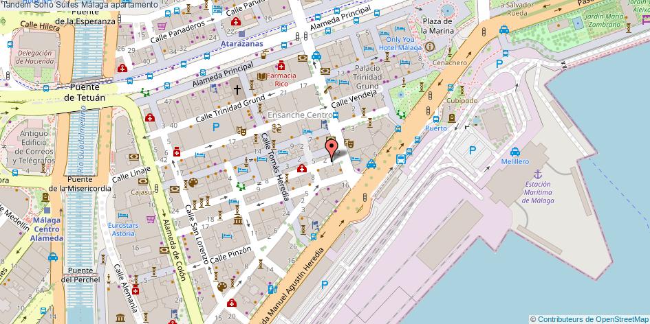 mapa Tandem Soho Suites apartamento Málaga