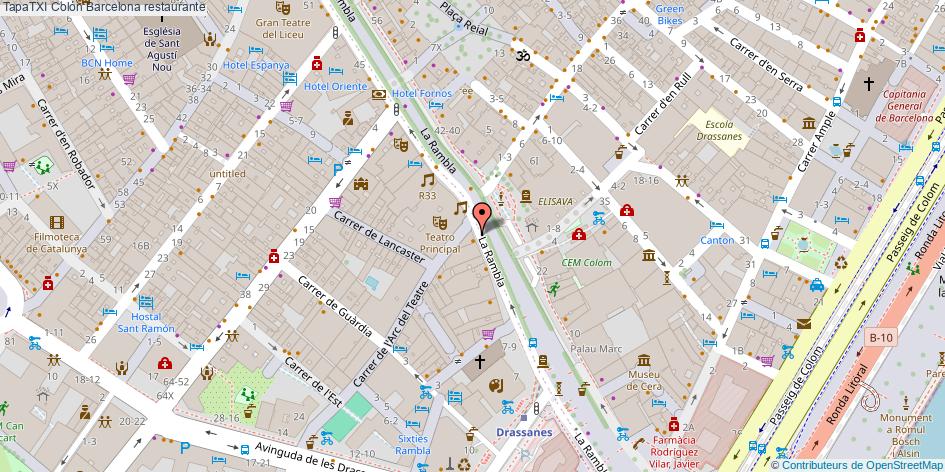mapa TapaTXI Colón restaurante Barcelona