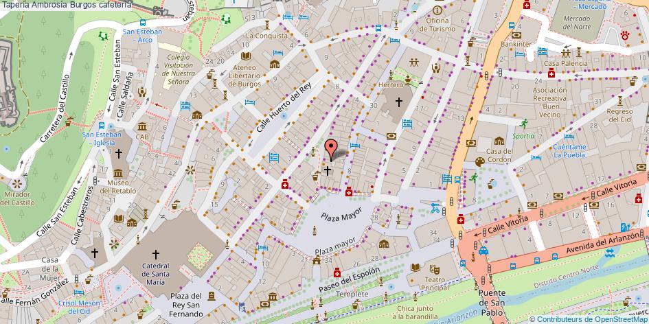 mapa Tapería Ambrosía cafetería Burgos