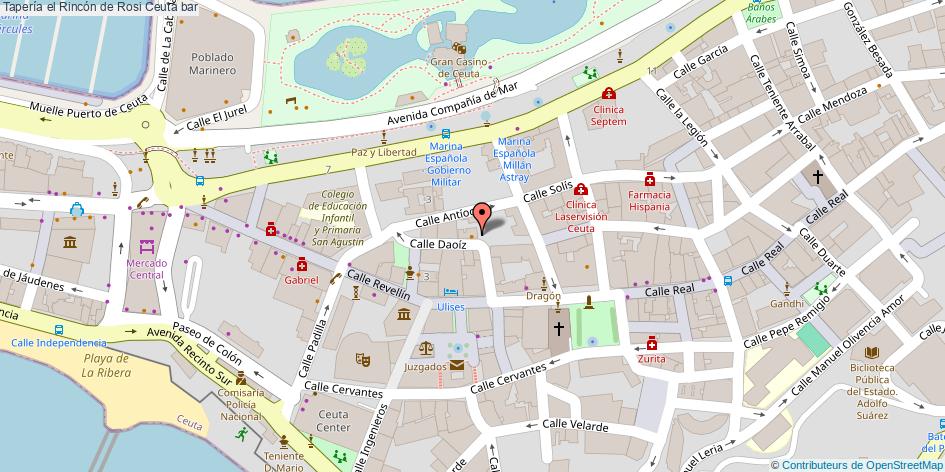 mapa Tapería el Rincón de Rosi bar Ceuta