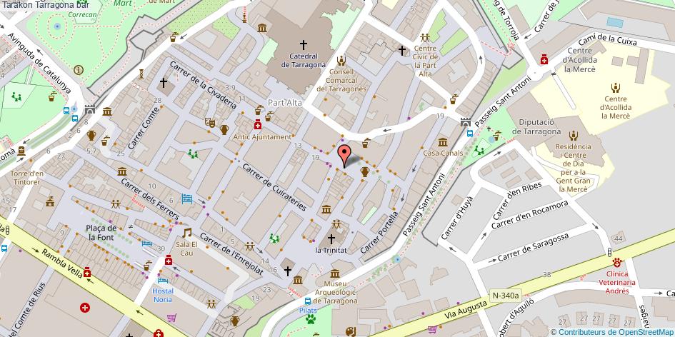 mapa Tarakon bar Tarragona