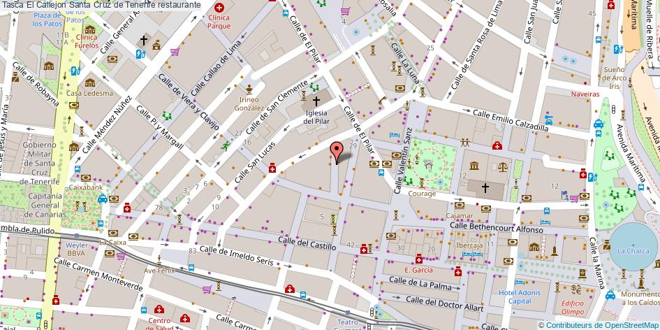 mapa Tasca El Callejon restaurante Santa Cruz de Tenerife