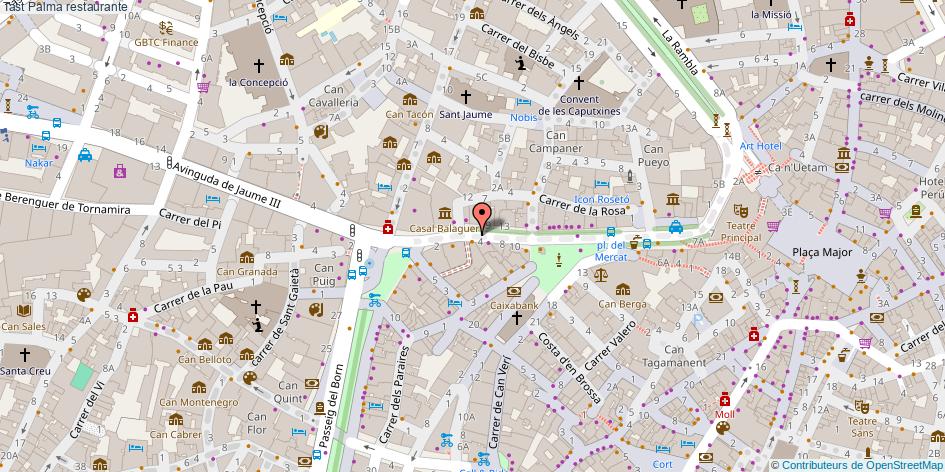 mapa Tast restaurante Palma