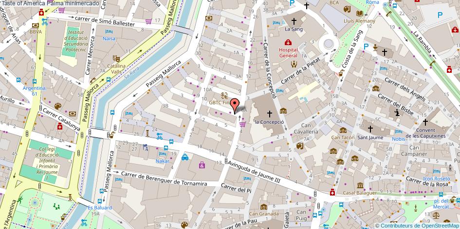 mapa Taste of America minimercado Palma