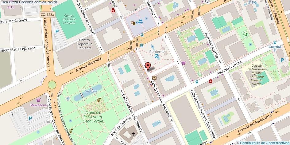 mapa Tatá Pizza comida rápida Córdoba