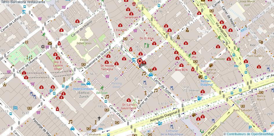 mapa Tento restaurante Barcelona