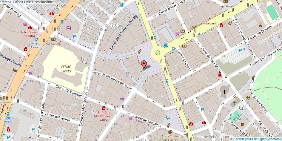 mapa Teresa Carles restaurante Lleida