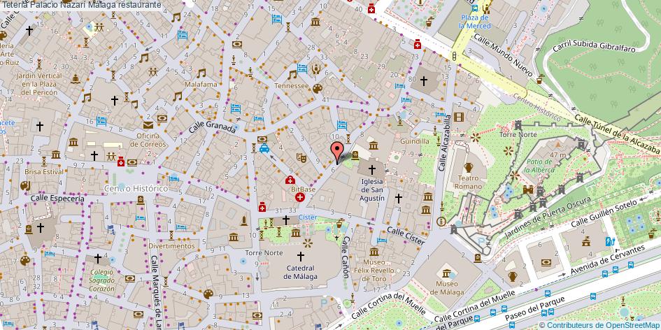 mapa Tetería Palacio Nazarí restaurante Málaga