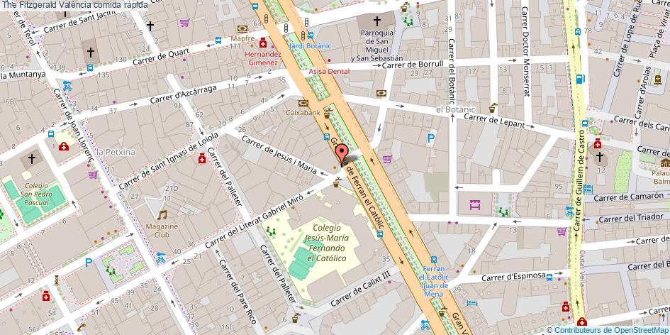 mapa The Fitzgerald comida rápida València