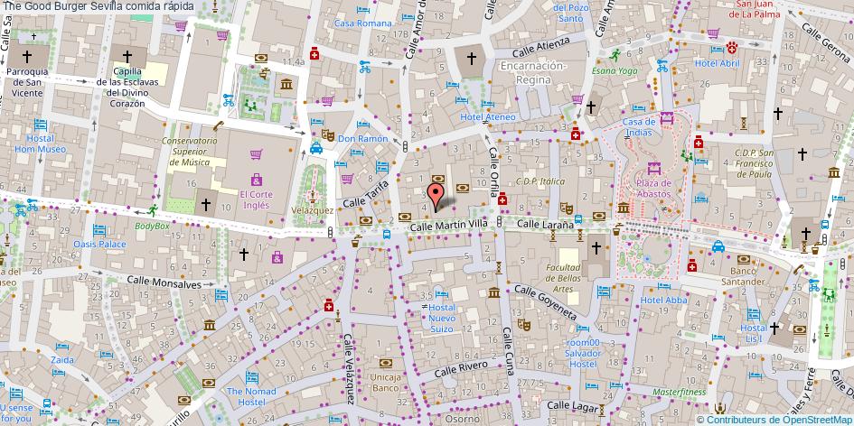 mapa The Good Burger comida rápida Sevilla