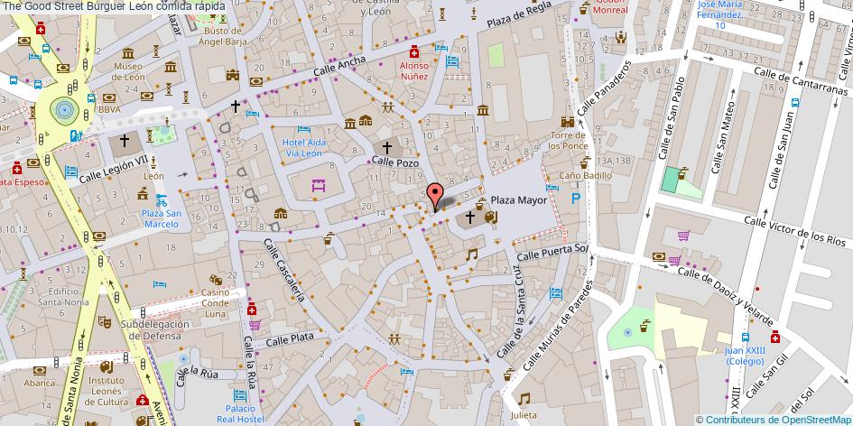 mapa The Good Street Burguer comida rápida León