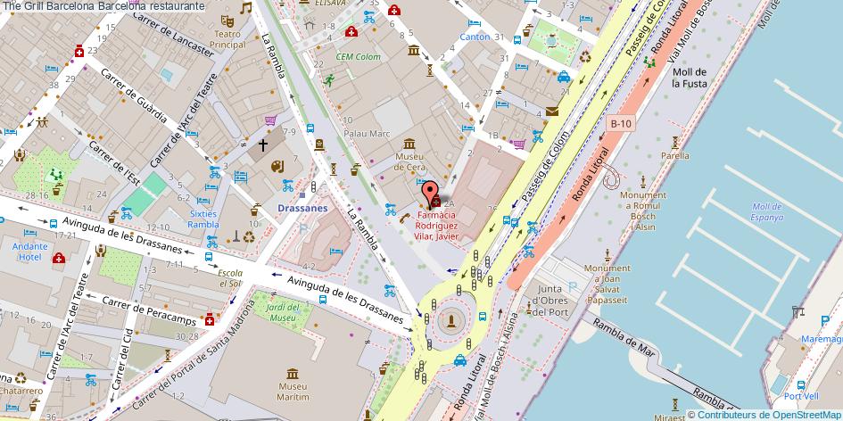 mapa The Grill Barcelona restaurante Barcelona