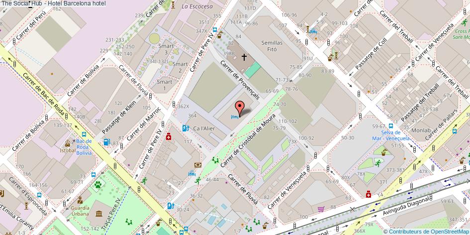 mapa The Social Hub - Hotel hotel Barcelona