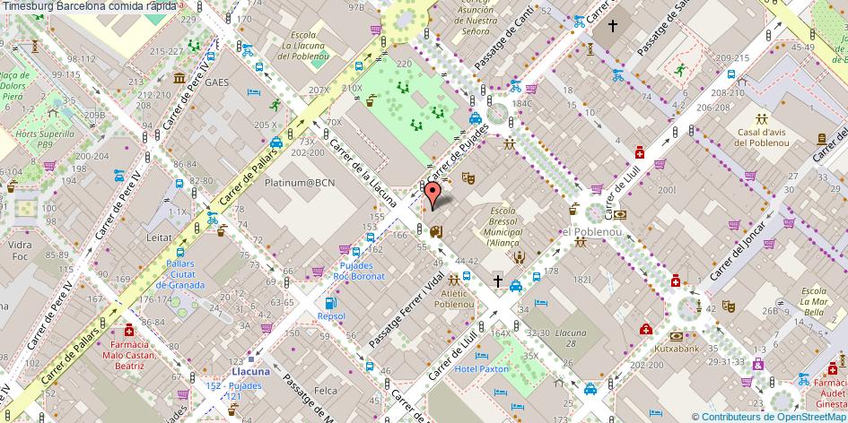 mapa Timesburg comida rápida Barcelona