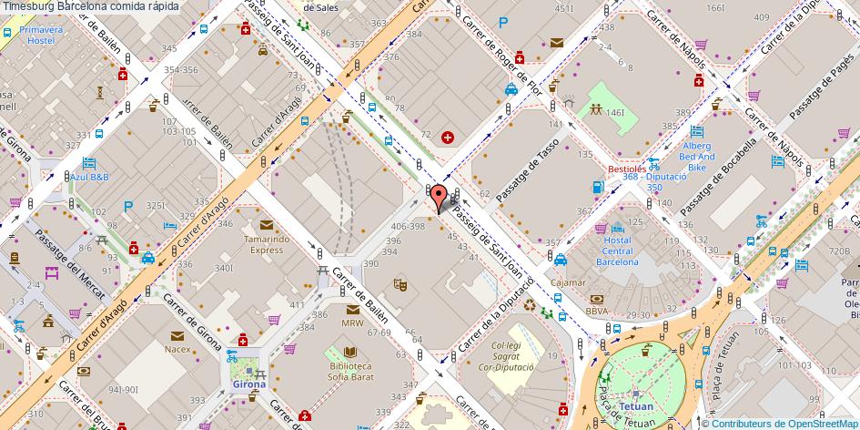 mapa Timesburg comida rápida Barcelona