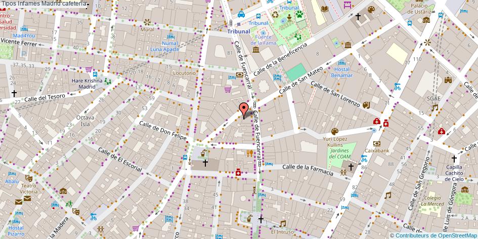 mapa Tipos Infames cafetería Madrid