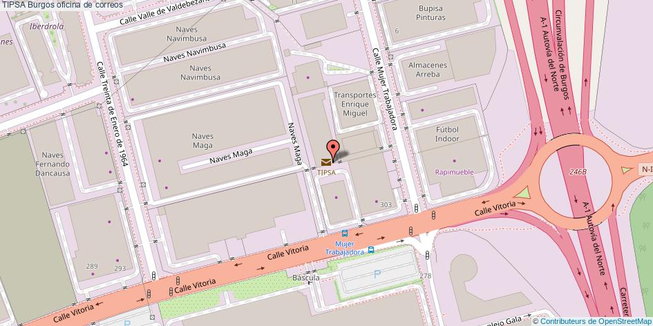 mapa TIPSA oficina de correos Burgos